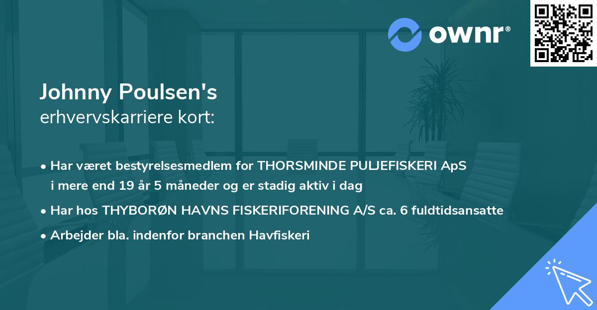 Johnny Poulsen's erhvervskarriere kort