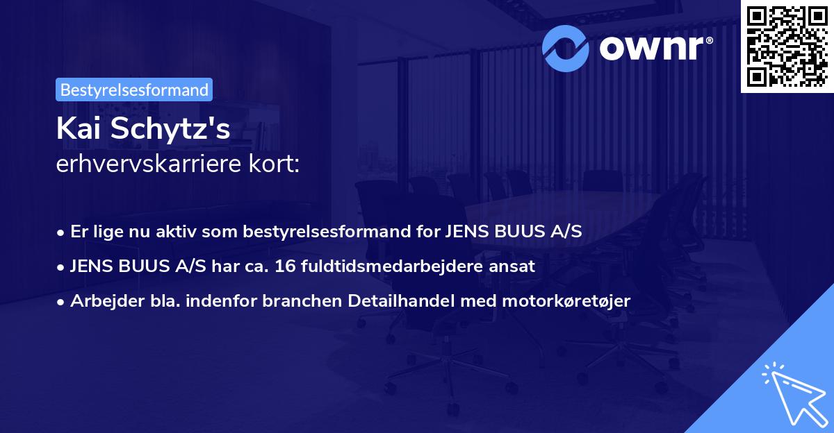 Kai Schytz's erhvervskarriere kort