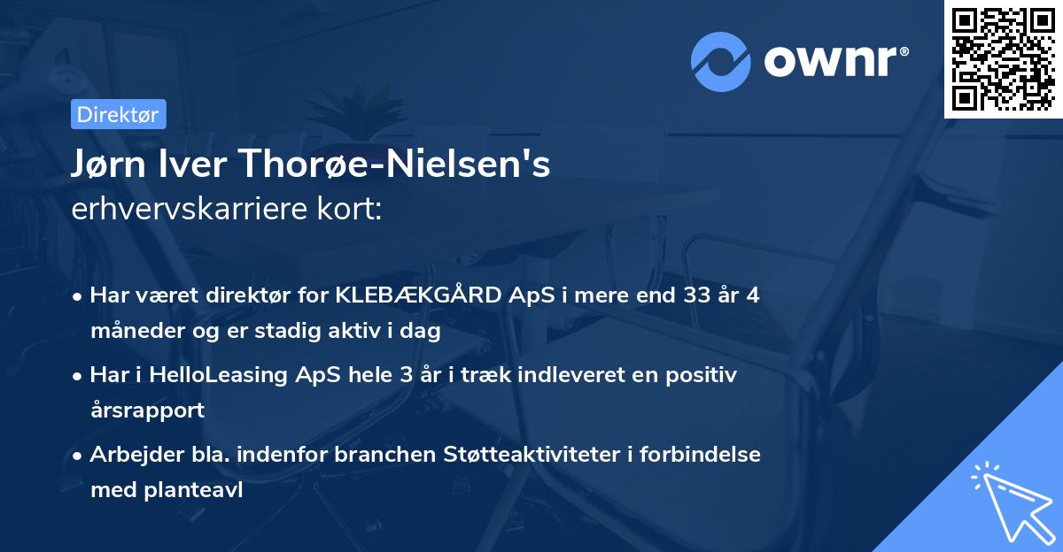 Jørn Iver Thorøe-Nielsen's erhvervskarriere kort