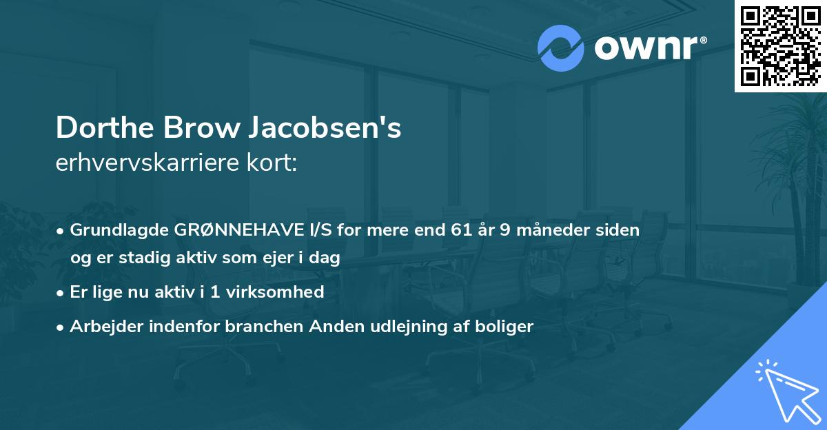 Dorthe Brow Jacobsen's erhvervskarriere kort