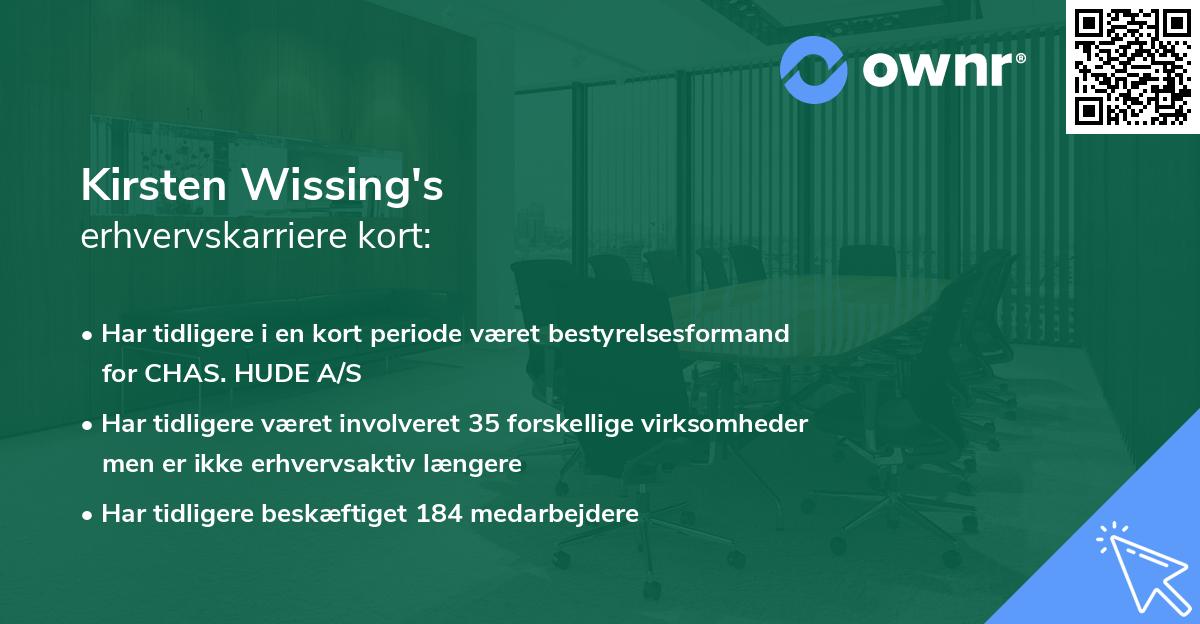 Kirsten Wissing's erhvervskarriere kort