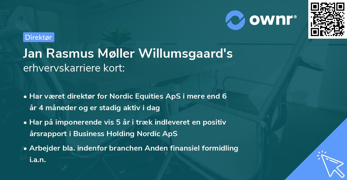 Jan Rasmus Møller Willumsgaard's erhvervskarriere kort
