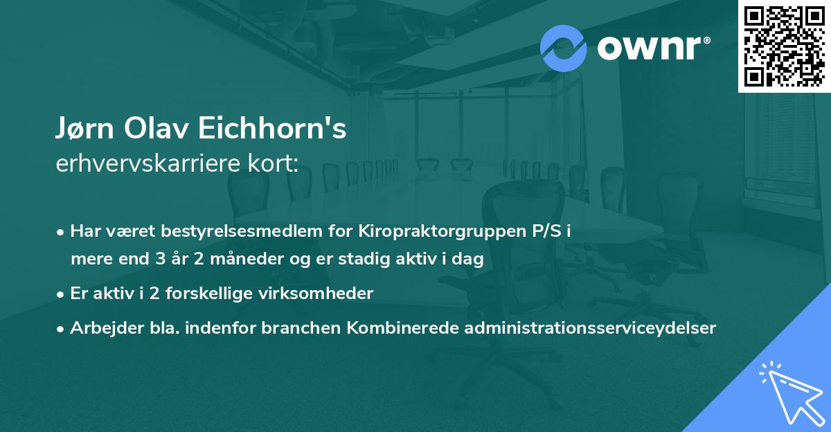 Jørn Olav Eichhorn's erhvervskarriere kort