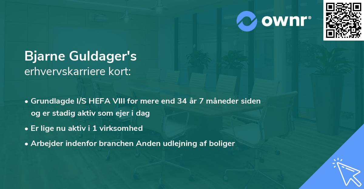 Bjarne Guldager's erhvervskarriere kort
