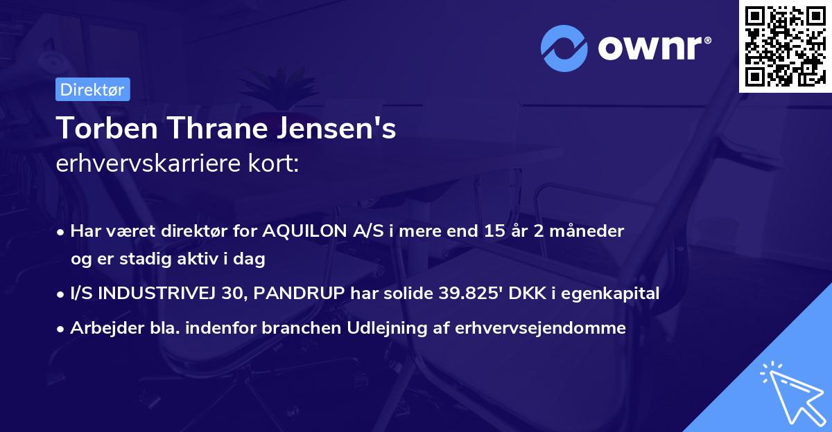 Torben Thrane Jensen's erhvervskarriere kort