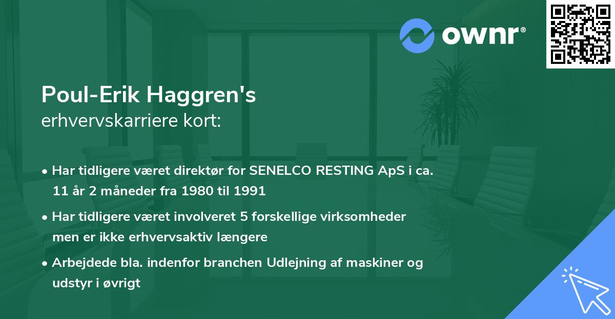 Poul-Erik Haggren's erhvervskarriere kort
