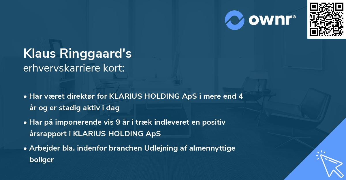 Klaus Ringgaard's erhvervskarriere kort