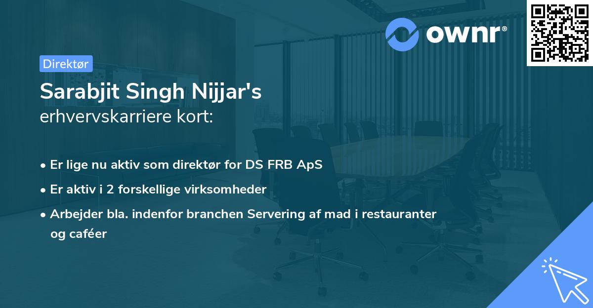 Sarabjit Singh Nijjar's erhvervskarriere kort