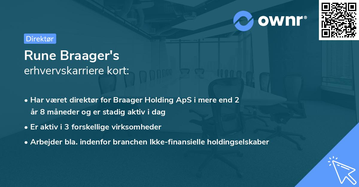 Rune Braager's erhvervskarriere kort