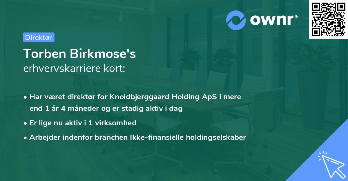 Torben Birkmose's erhvervskarriere kort
