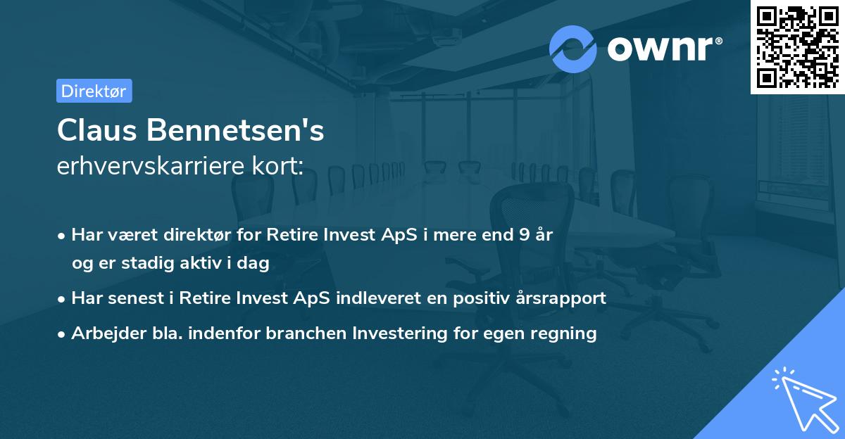 Claus Bennetsen's erhvervskarriere kort