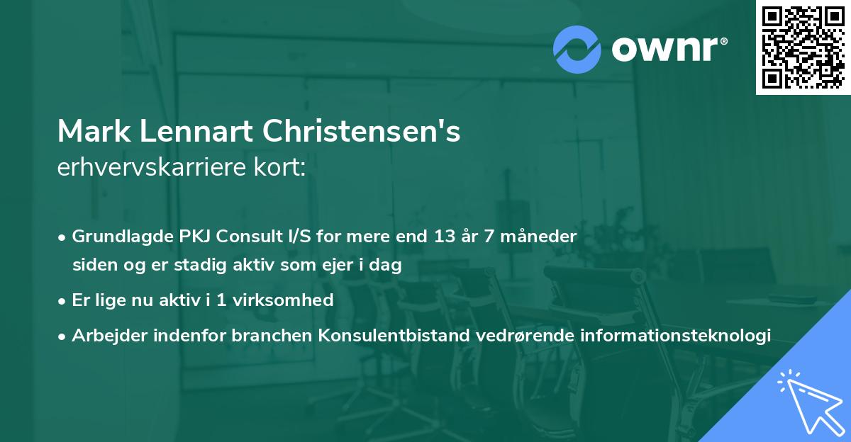 Mark Lennart Christensen's erhvervskarriere kort