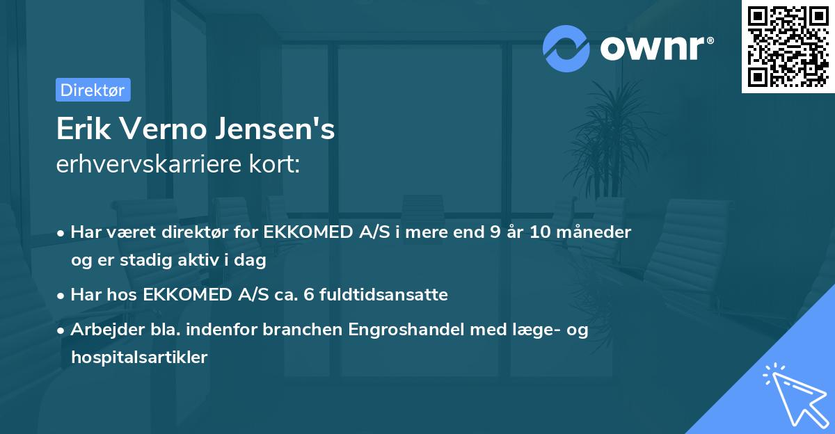 Erik Verno Jensen's erhvervskarriere kort