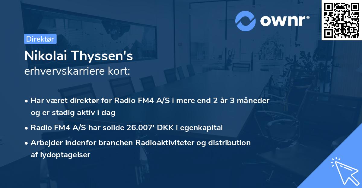 Nikolai Thyssen's erhvervskarriere kort