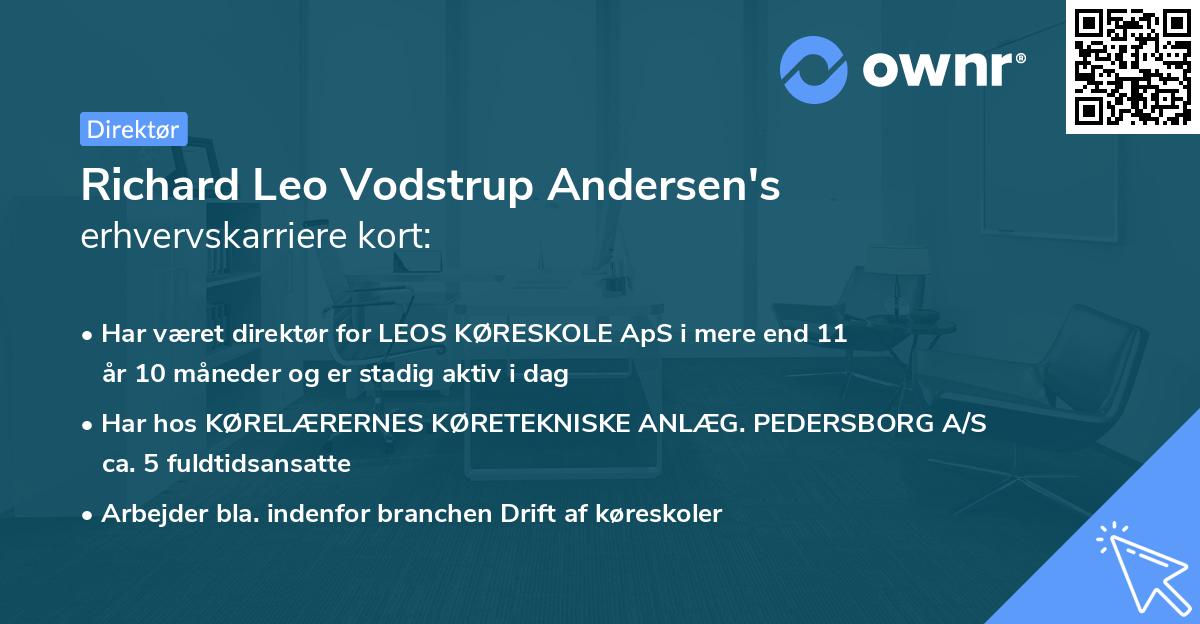 Richard Leo Vodstrup Andersen's erhvervskarriere kort