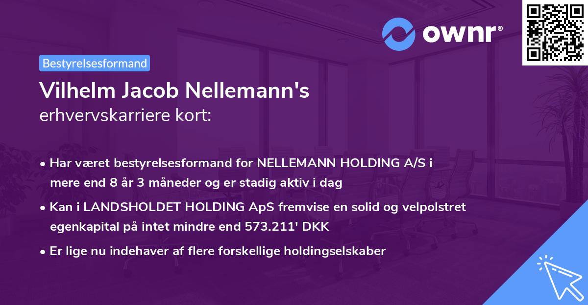 Vilhelm Jacob Nellemann's erhvervskarriere kort