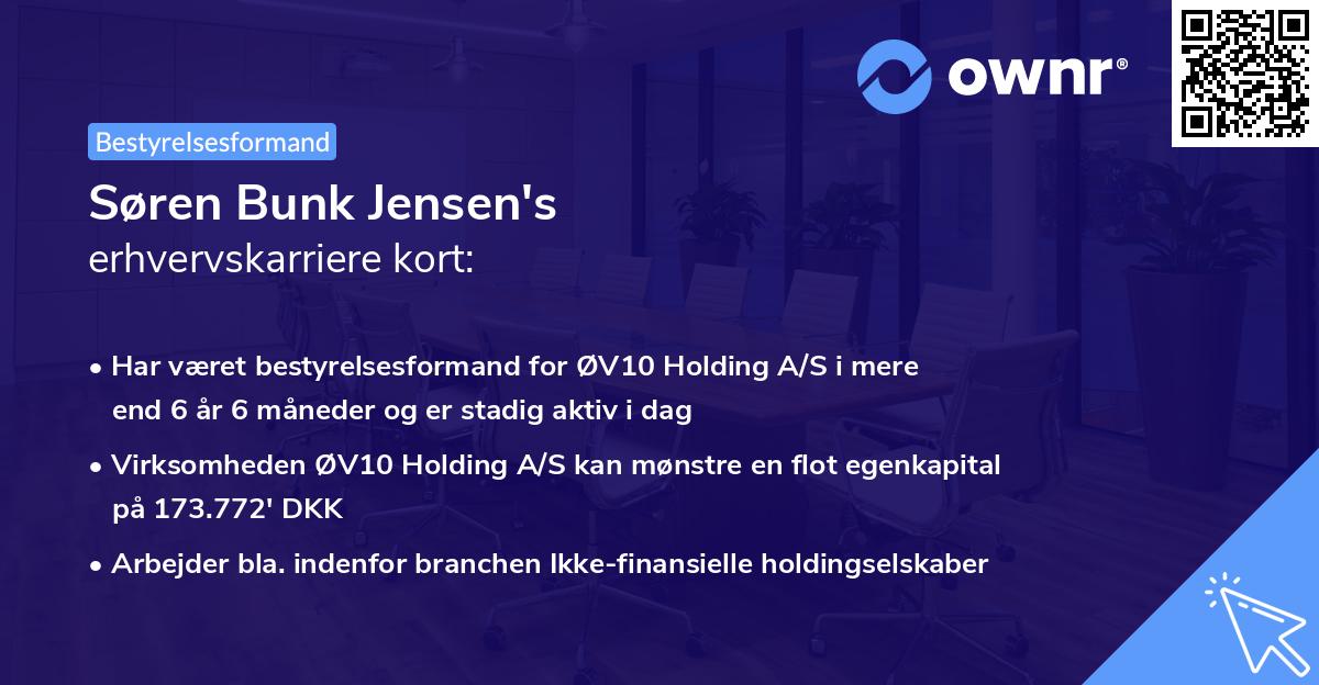 Søren Bunk Jensen's erhvervskarriere kort
