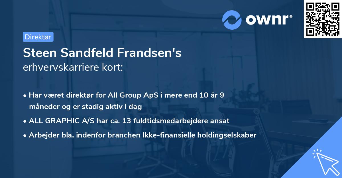 Steen Sandfeld Frandsen's erhvervskarriere kort