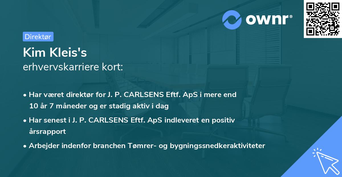 Kim Kleis's erhvervskarriere kort