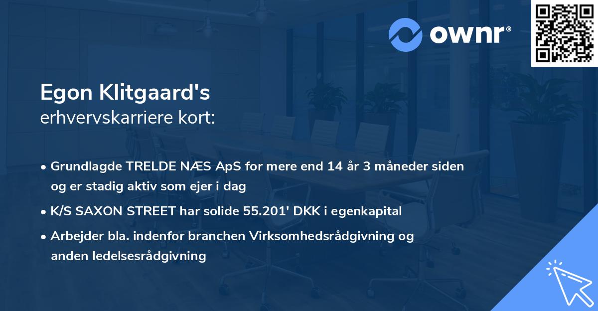 Egon Klitgaard's erhvervskarriere kort