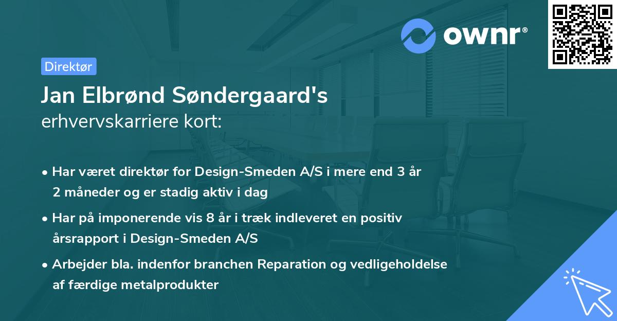 Jan Elbrønd Søndergaard's erhvervskarriere kort