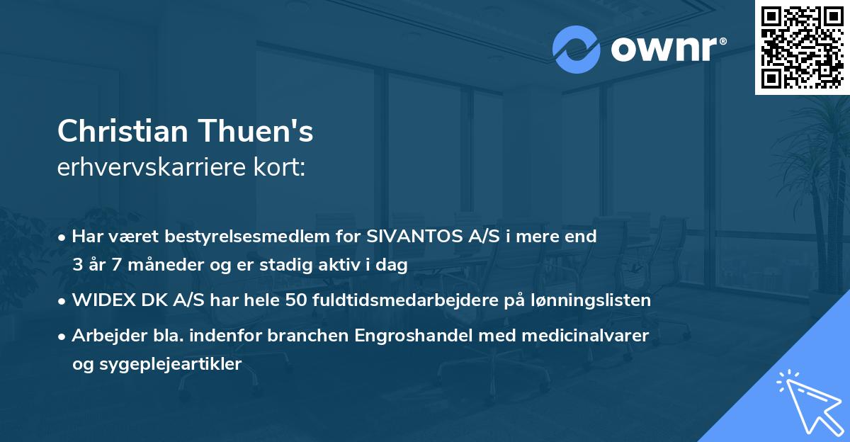 Christian Thuen's erhvervskarriere kort