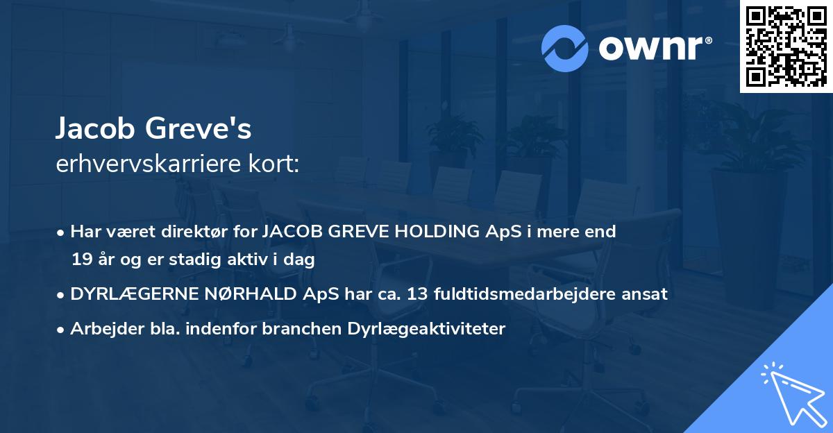 Jacob Greve's erhvervskarriere kort