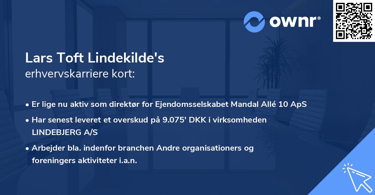 Lars Toft Lindekilde's erhvervskarriere kort