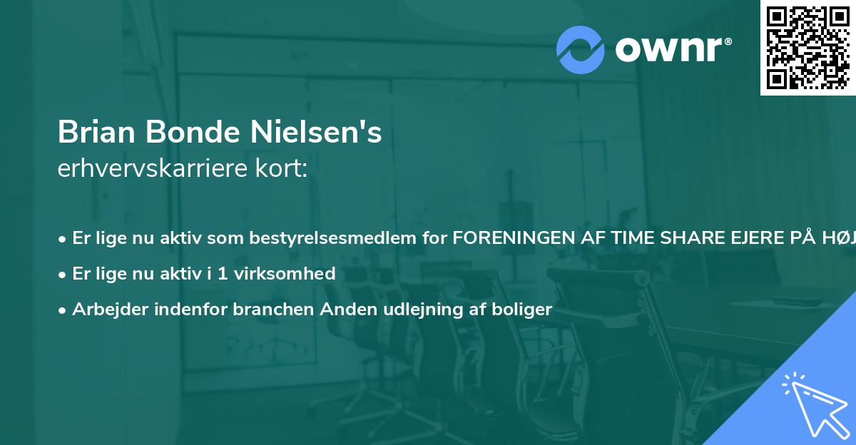Brian Bonde Nielsen's erhvervskarriere kort