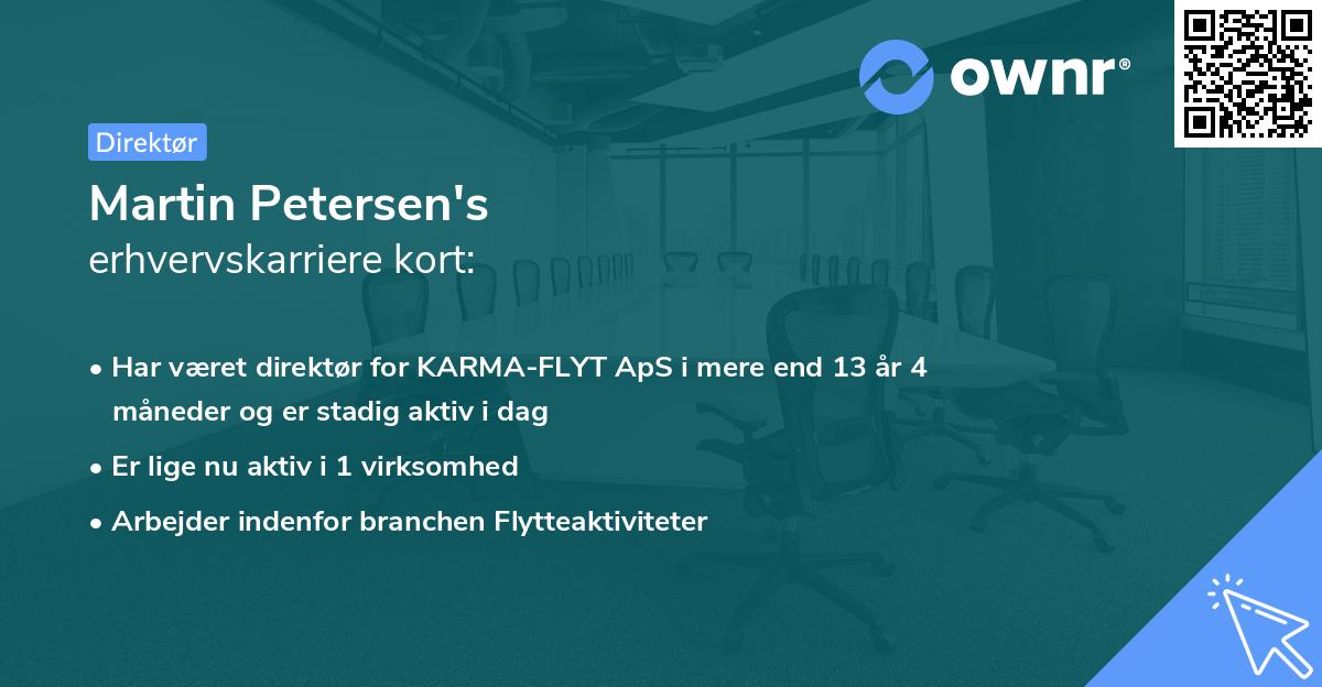 Martin Petersen's erhvervskarriere kort