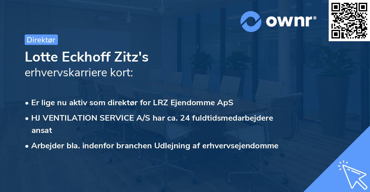 Lotte Eckhoff Zitz's erhvervskarriere kort