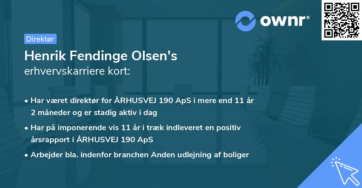 Henrik Fendinge Olsen's erhvervskarriere kort