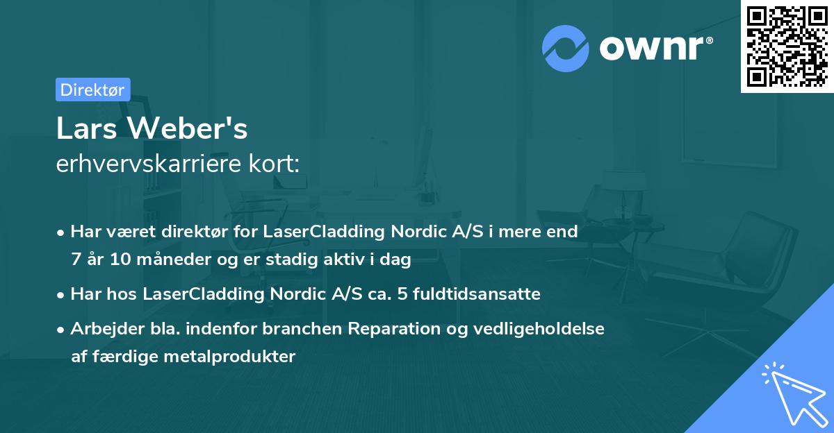 Lars Weber's erhvervskarriere kort