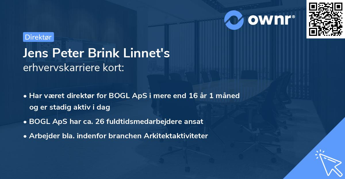 Jens Peter Brink Linnet's erhvervskarriere kort