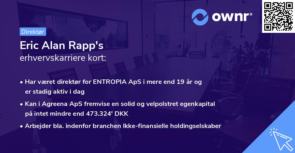 Eric Alan Rapp's erhvervskarriere kort