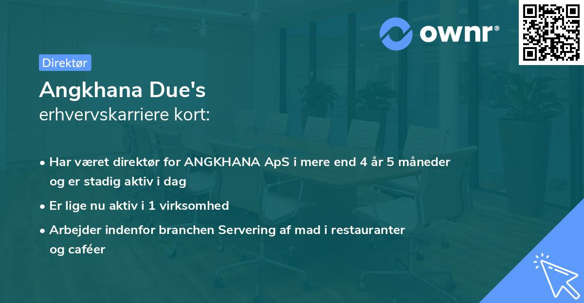 Angkhana Due's erhvervskarriere kort