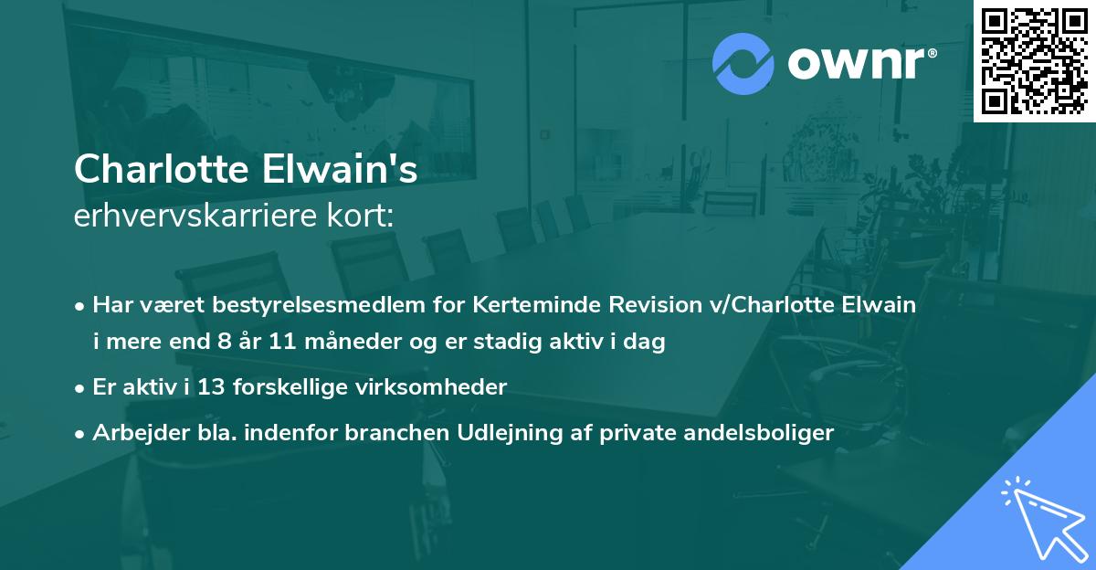 Charlotte Elwain's erhvervskarriere kort