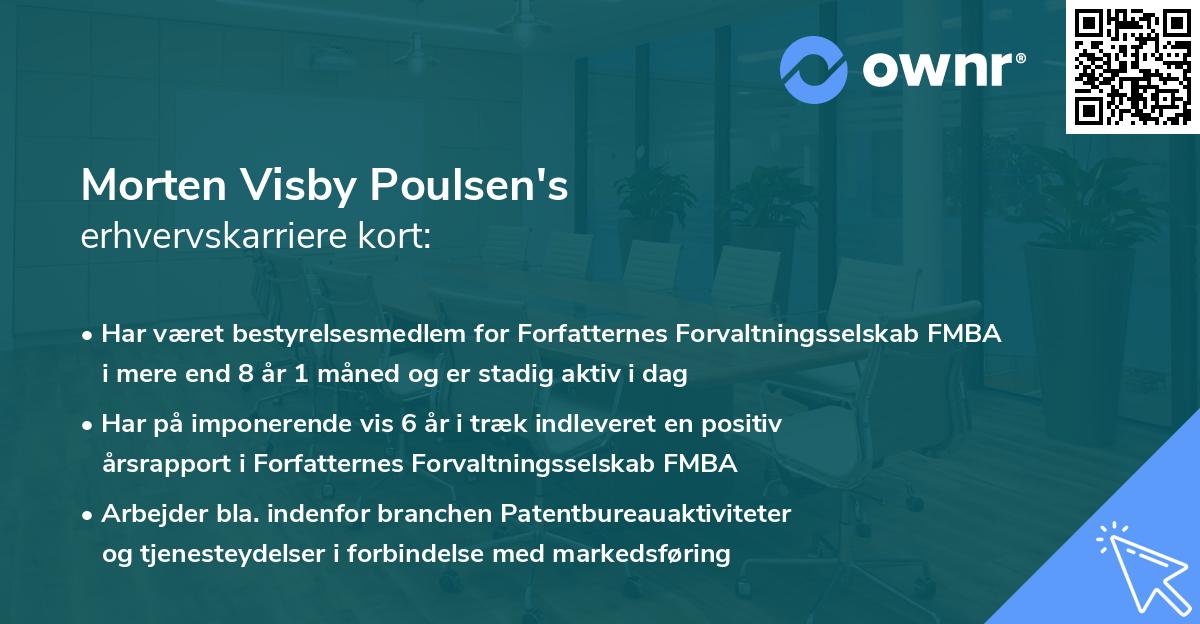 Morten Visby Poulsen's erhvervskarriere kort