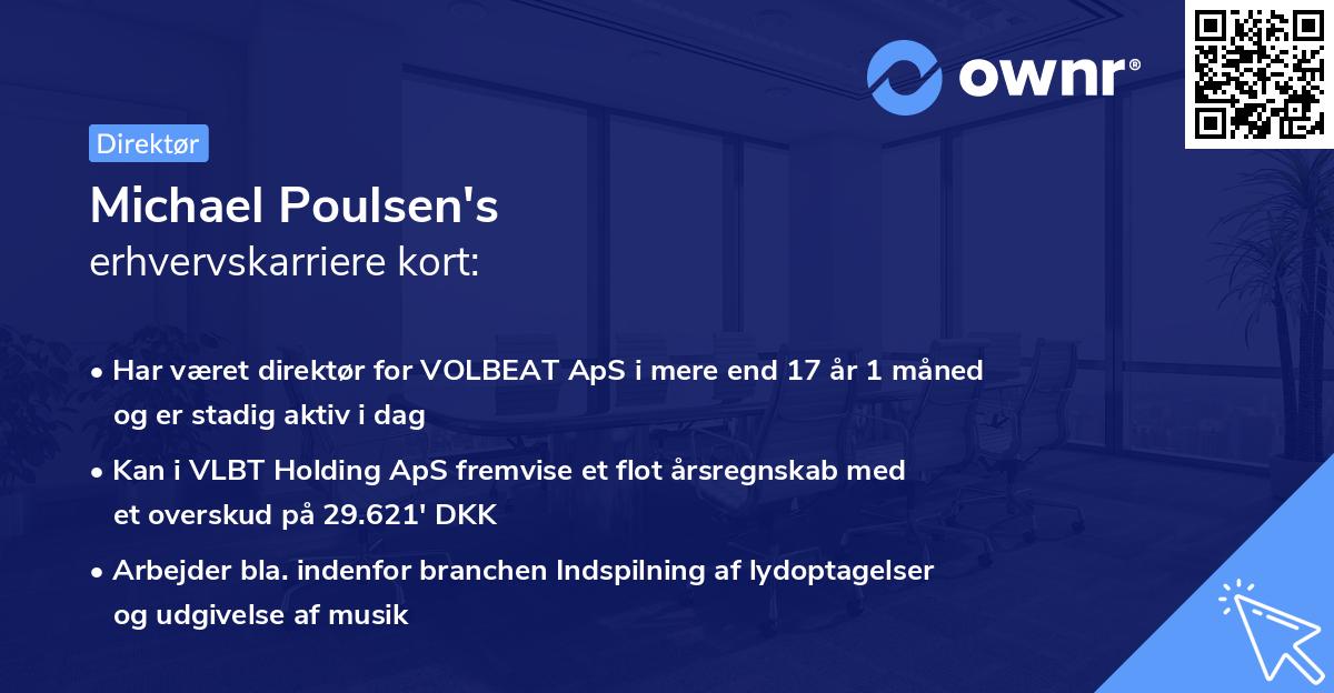 Michael Poulsen's erhvervskarriere kort