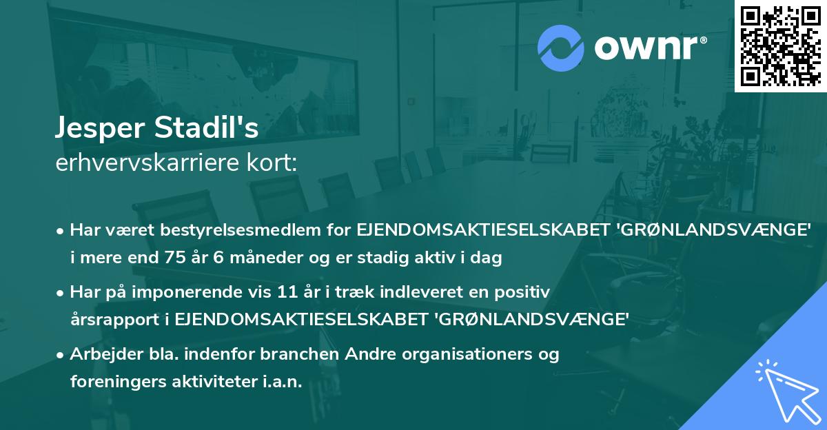 Jesper Stadil's erhvervskarriere kort