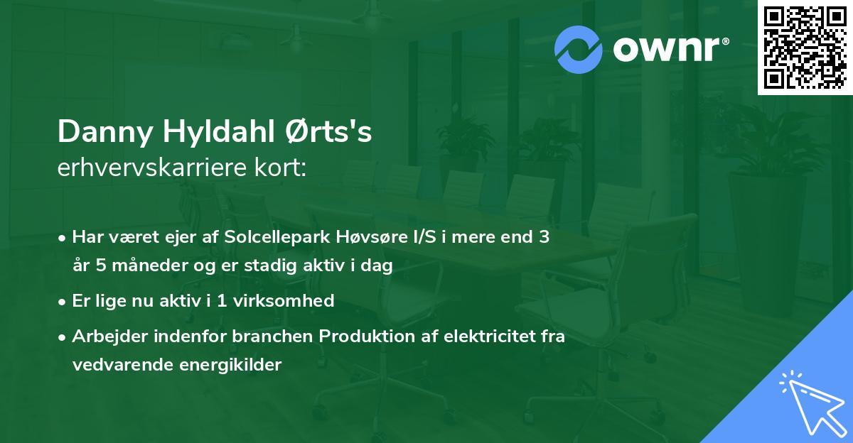 Danny Hyldahl Ørts's erhvervskarriere kort