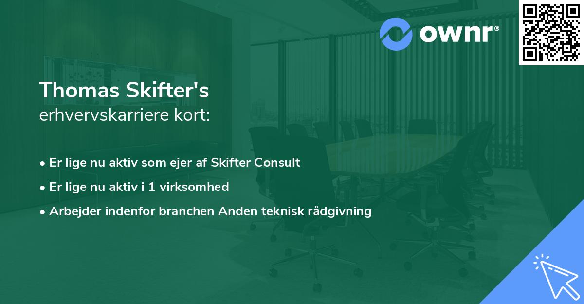 Thomas Skifter's erhvervskarriere kort
