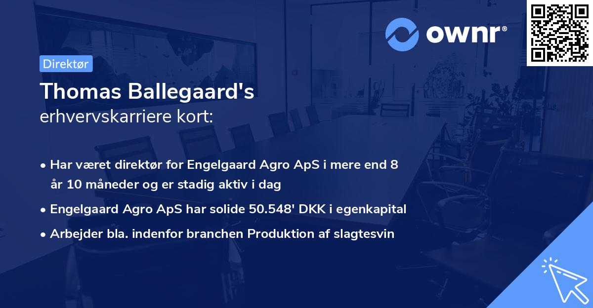 Thomas Ballegaard's erhvervskarriere kort