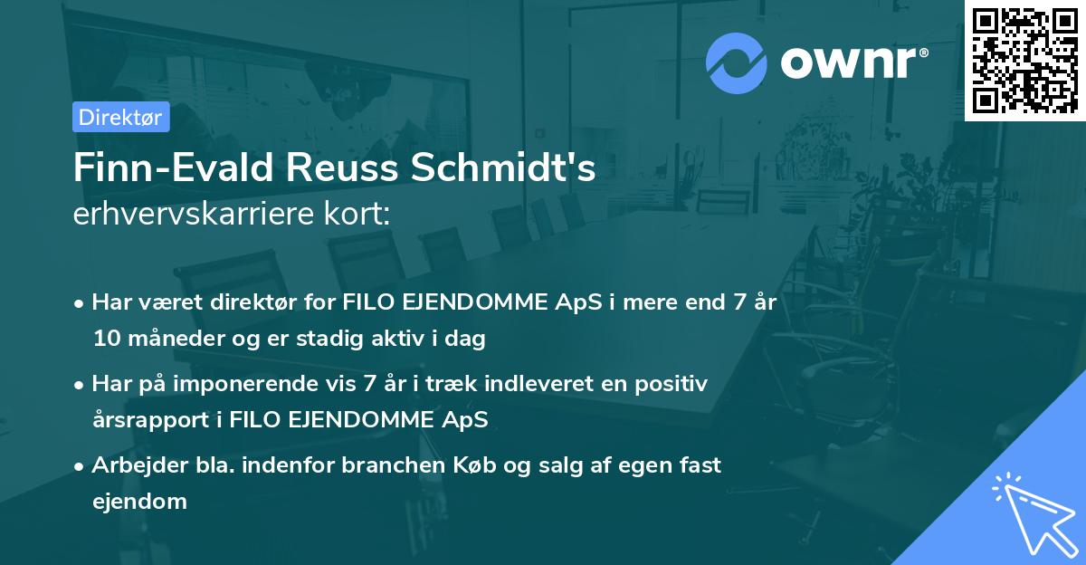 Finn-Evald Reuss Schmidt's erhvervskarriere kort