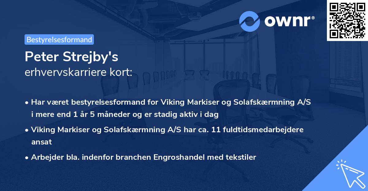 Peter Strejby's erhvervskarriere kort