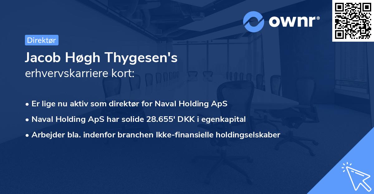 Jacob Høgh Thygesen's erhvervskarriere kort