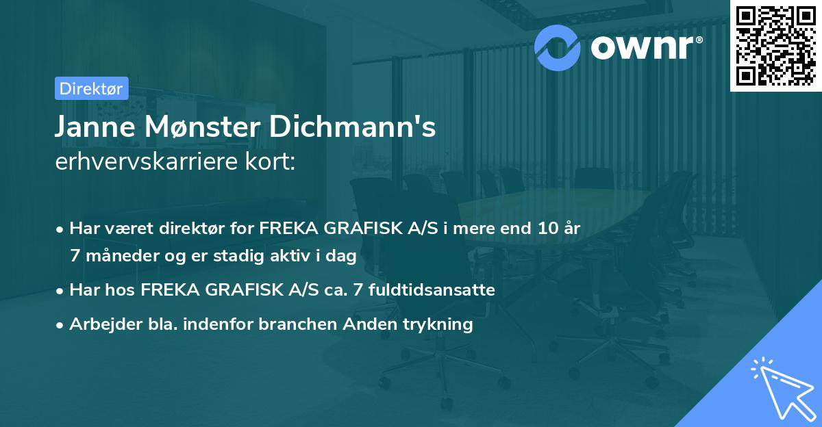 Janne Mønster Dichmann's erhvervskarriere kort