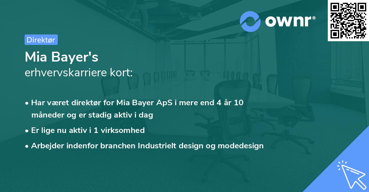 Mia Bayer's erhvervskarriere kort