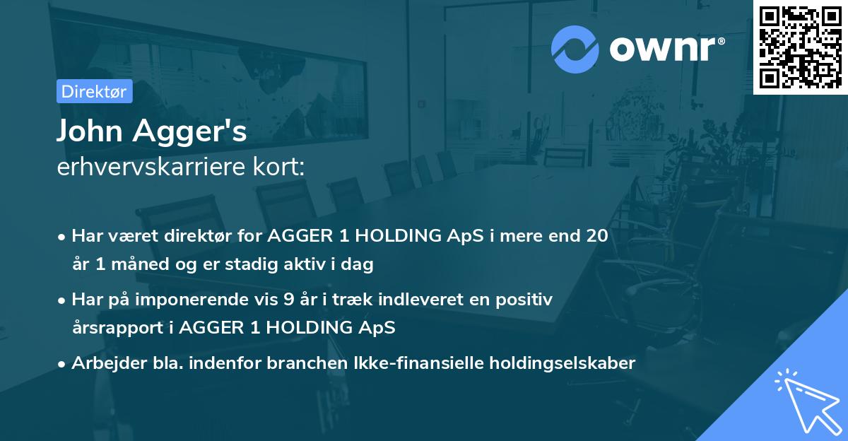 John Agger's erhvervskarriere kort