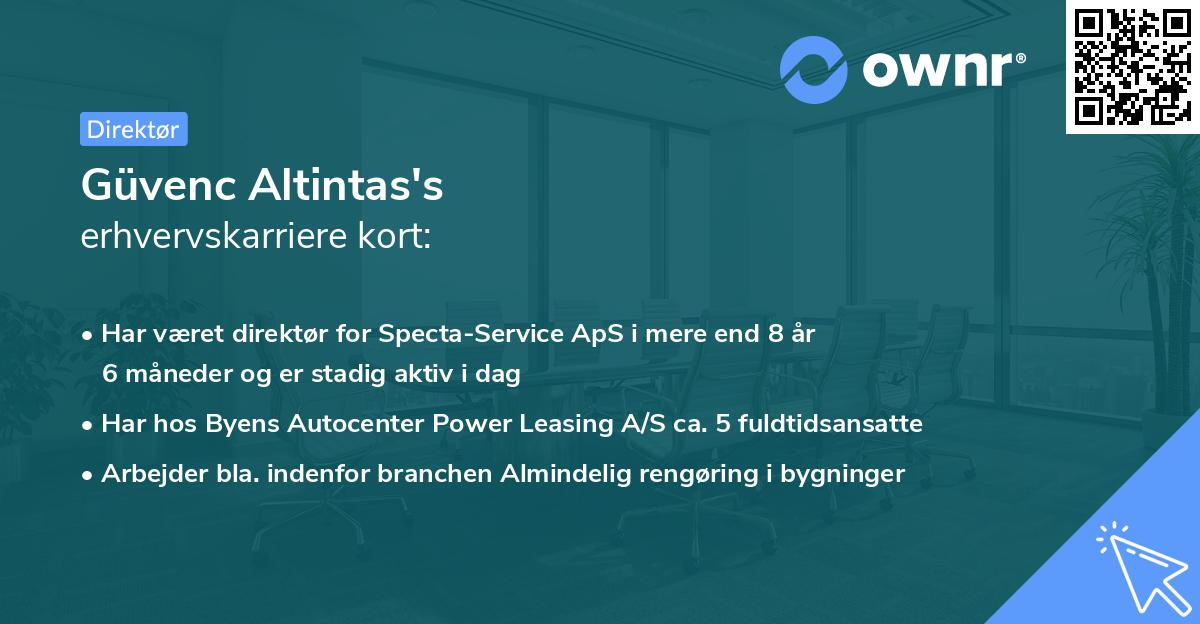 Güvenc Altintas's erhvervskarriere kort